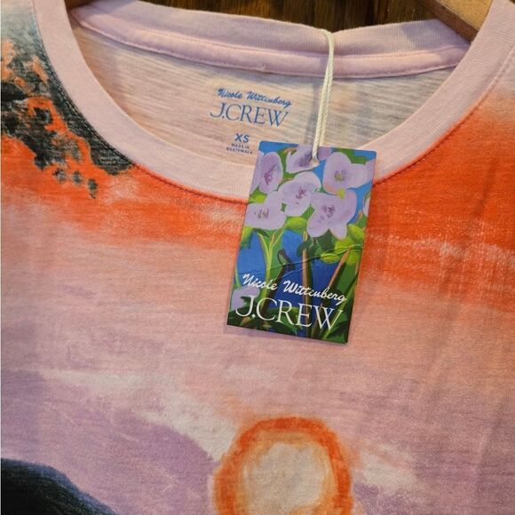 J. Crew Limited Edition Nicole Wittenburg Orange Sun Short Sleeve Tee NWT Xsmall - Picture 6 of 13